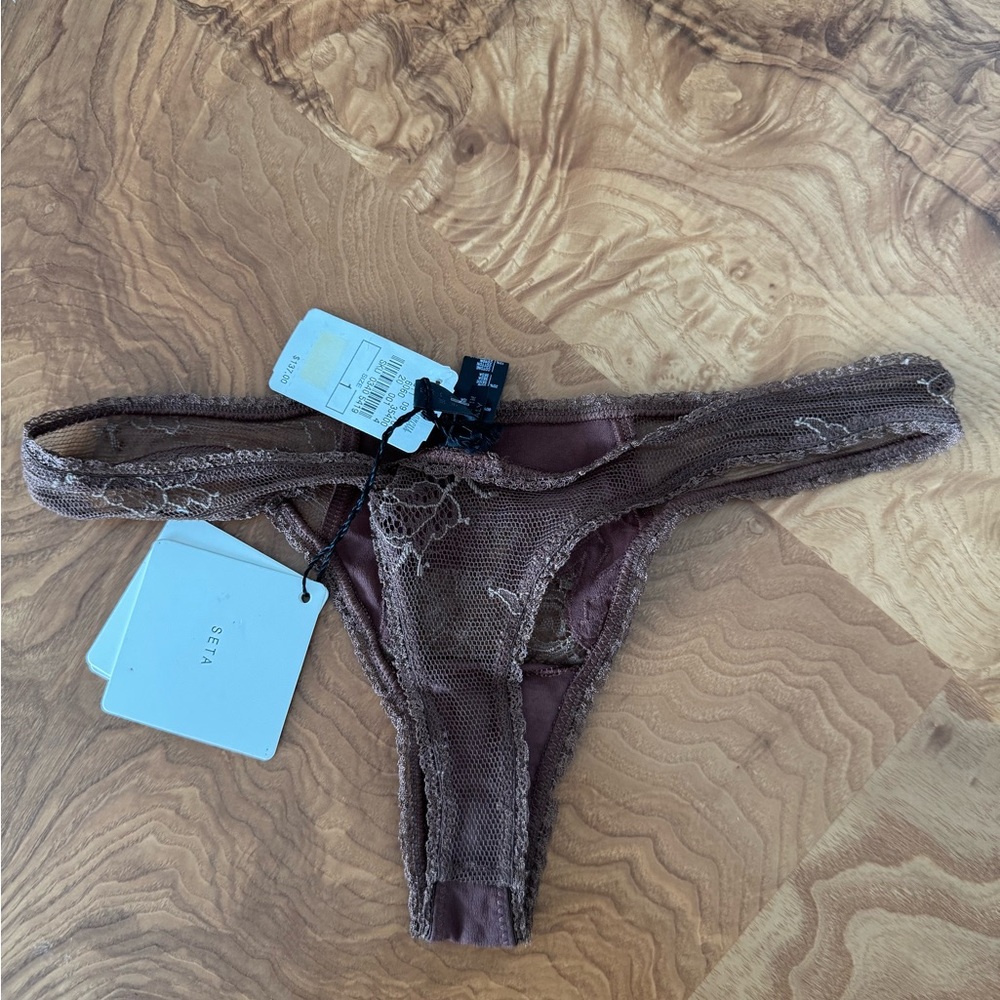 La Perla Chocolate Lace Thong